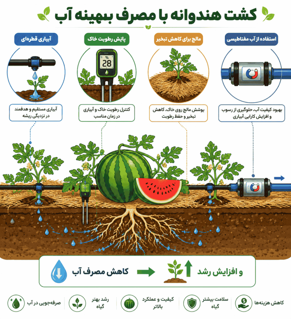 کشت هندوانه با آب مغناطیسی