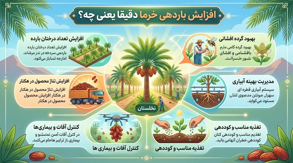 افزایش بازدهی خرما دقیقاً یعنی چه؟