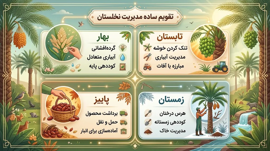تقویم ساده مدیریت نخلستان