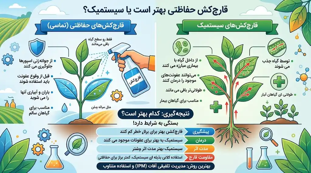 قارچ کش حفاظتی بهتر است یا سیستمیک؟