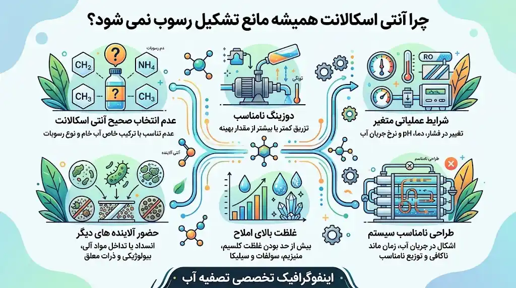 چرا آنتی اسکالانت همیشه مانع تشکیل رسوب نمی شود؟